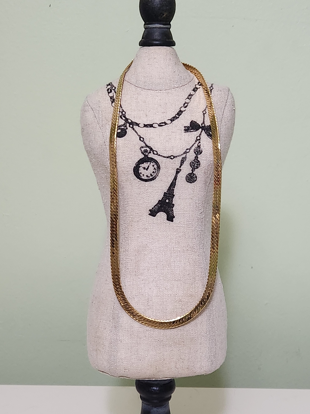 Gold-Tone Herringbone Chain Necklace - Women Jewelry